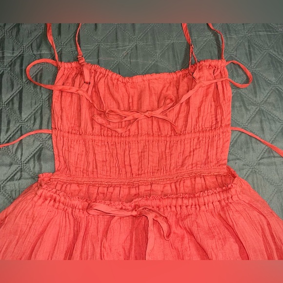 FREE PEOPLE "Taking Sides" Backless Mini Dress in Red Mango, Size Small, NWT - Picture 9 of 14